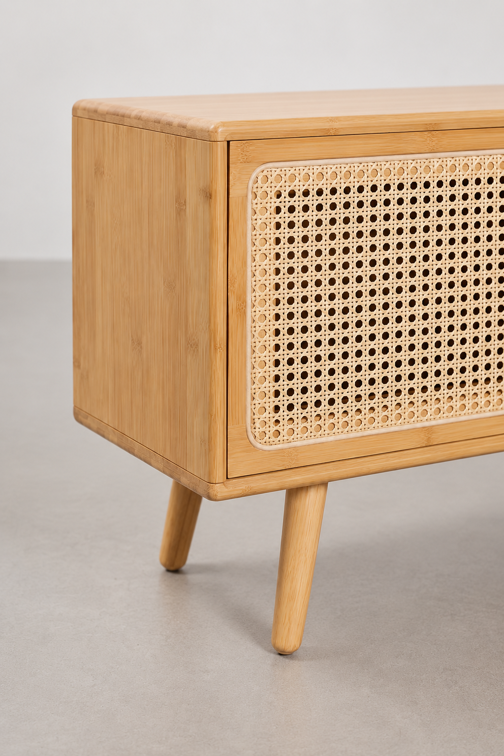 Meuble TV Cannage Rotin Japandi Scandinave 140cm