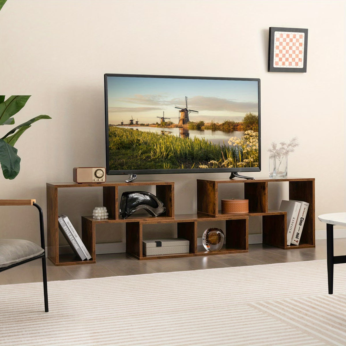Meuble TV 3-en-1 en Bois style Japandi Modulable - ANEL