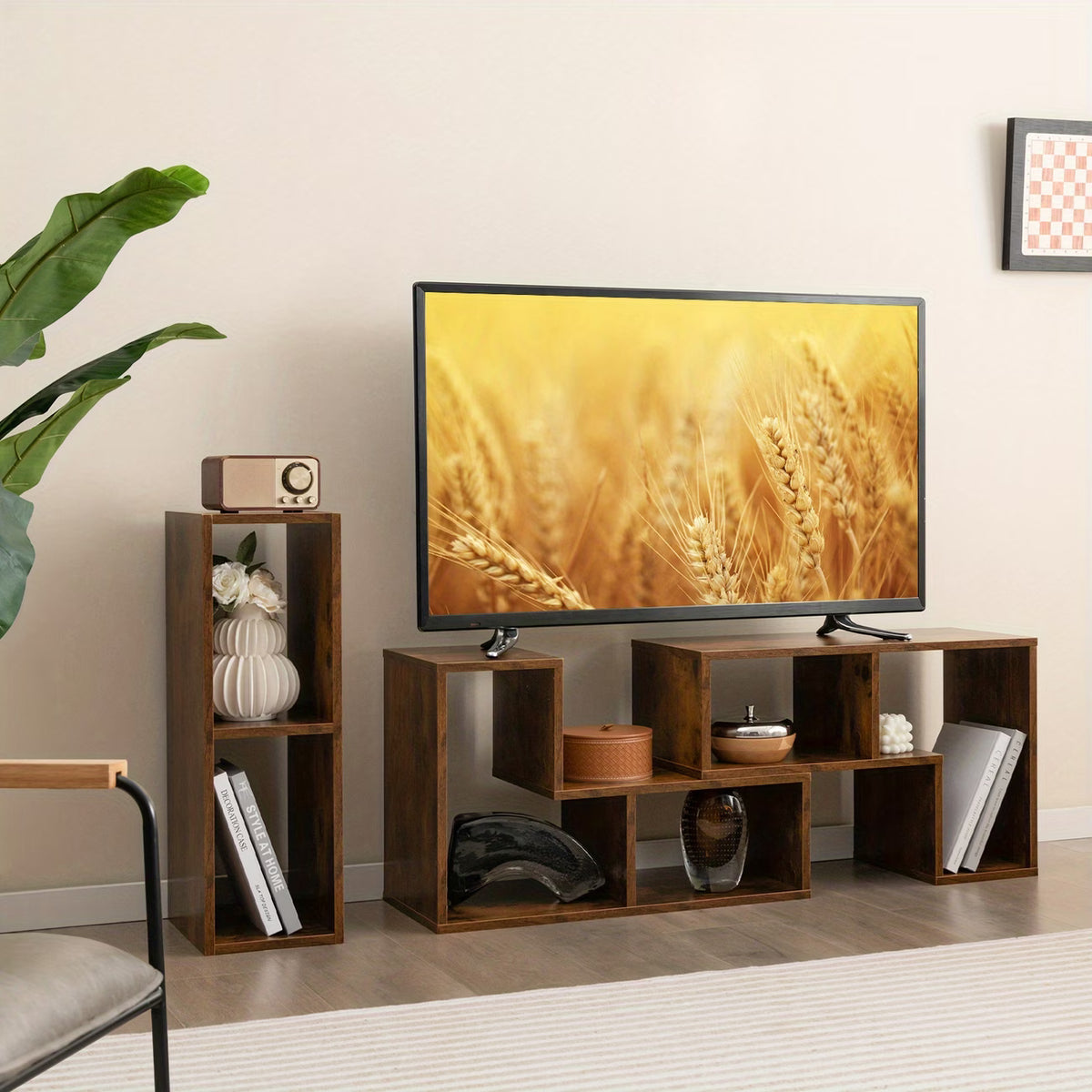 Meuble TV 3-en-1 en Bois style Japandi Modulable - ANEL
