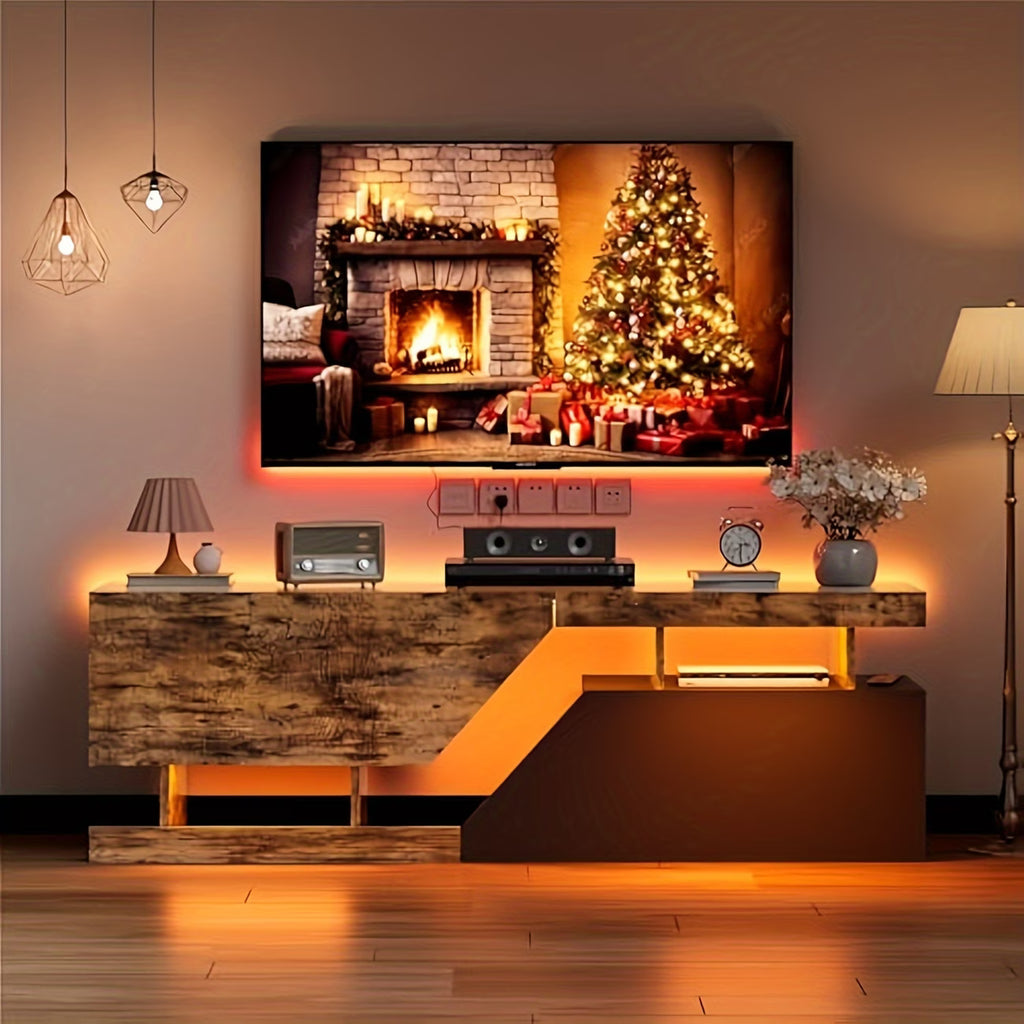 Meuble TV Led Bois 140 cm Bois Vieilli – NÉO
