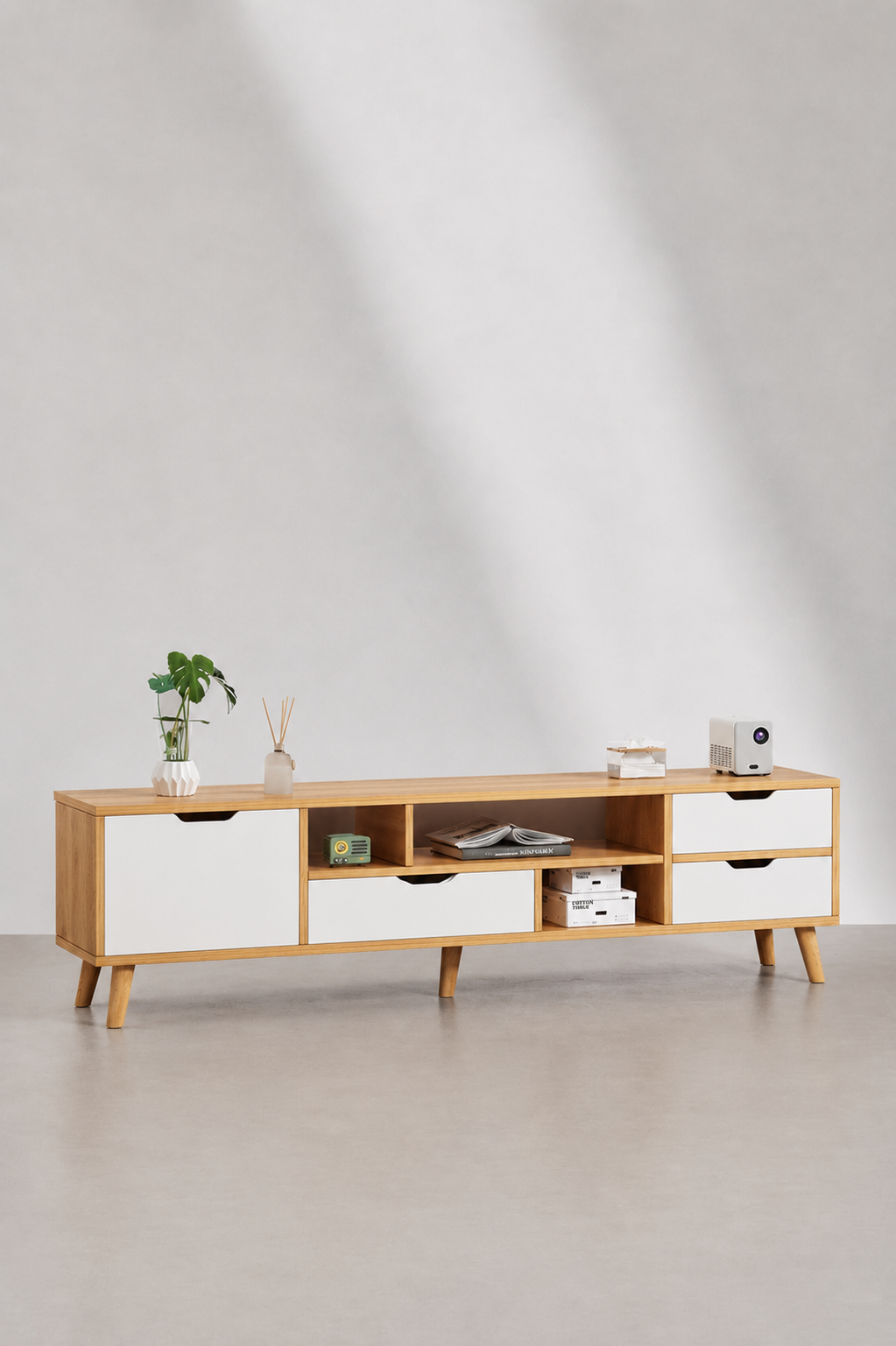 Meuble TV Scandinave Bois Massif Salon & Chambre