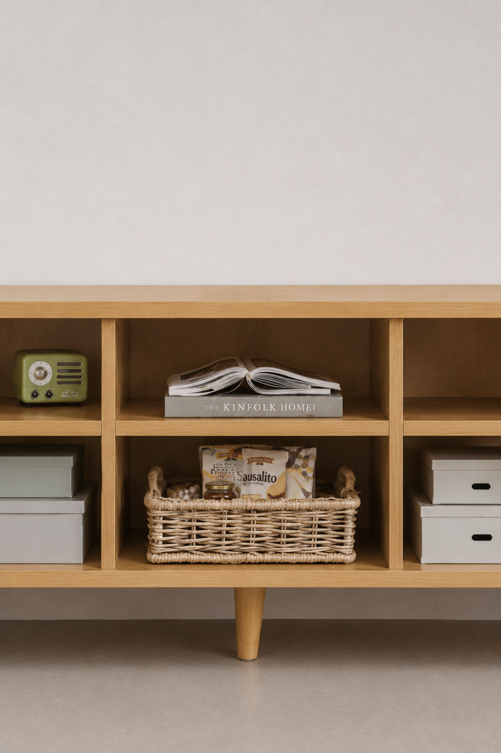Meuble TV 2-en-1 Scandinave Bois clair pour Salon & Chambre