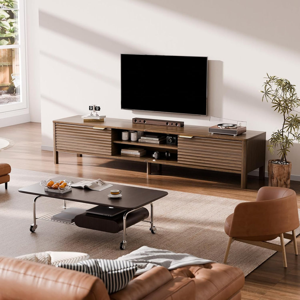 Meuble TV en Noyer au style japandi moderne ASTRA