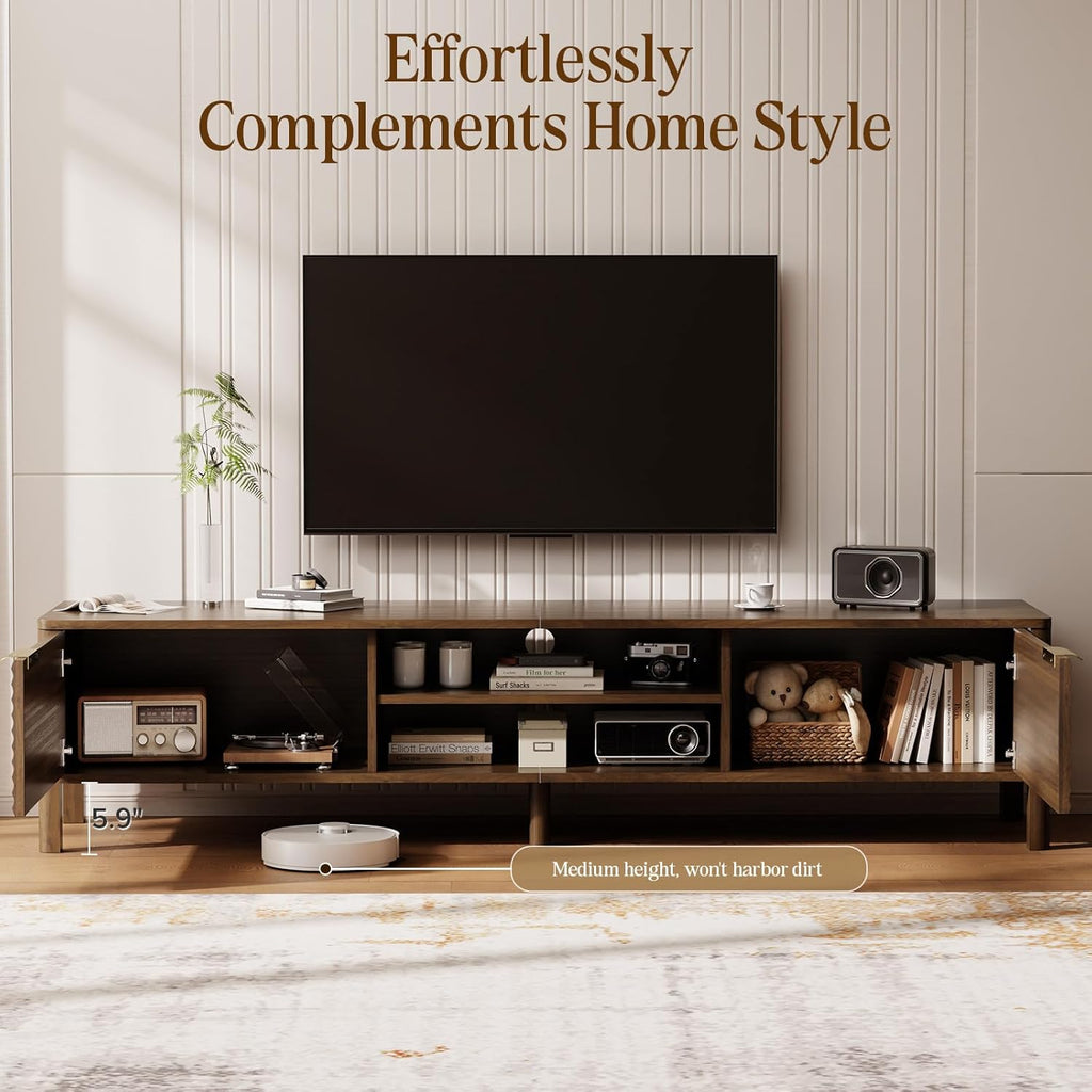Meuble TV en Noyer au style japandi moderne ASTRA