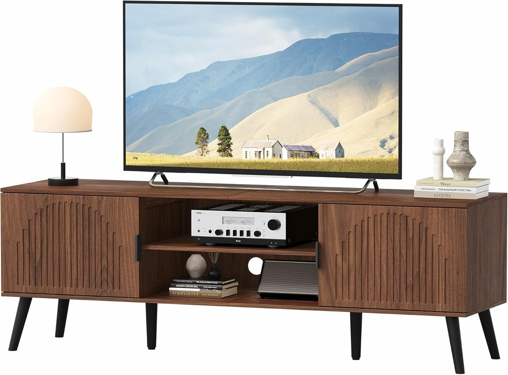 Meuble TV en Bois de Noyer style moderne du milieu du siècle GUAVO