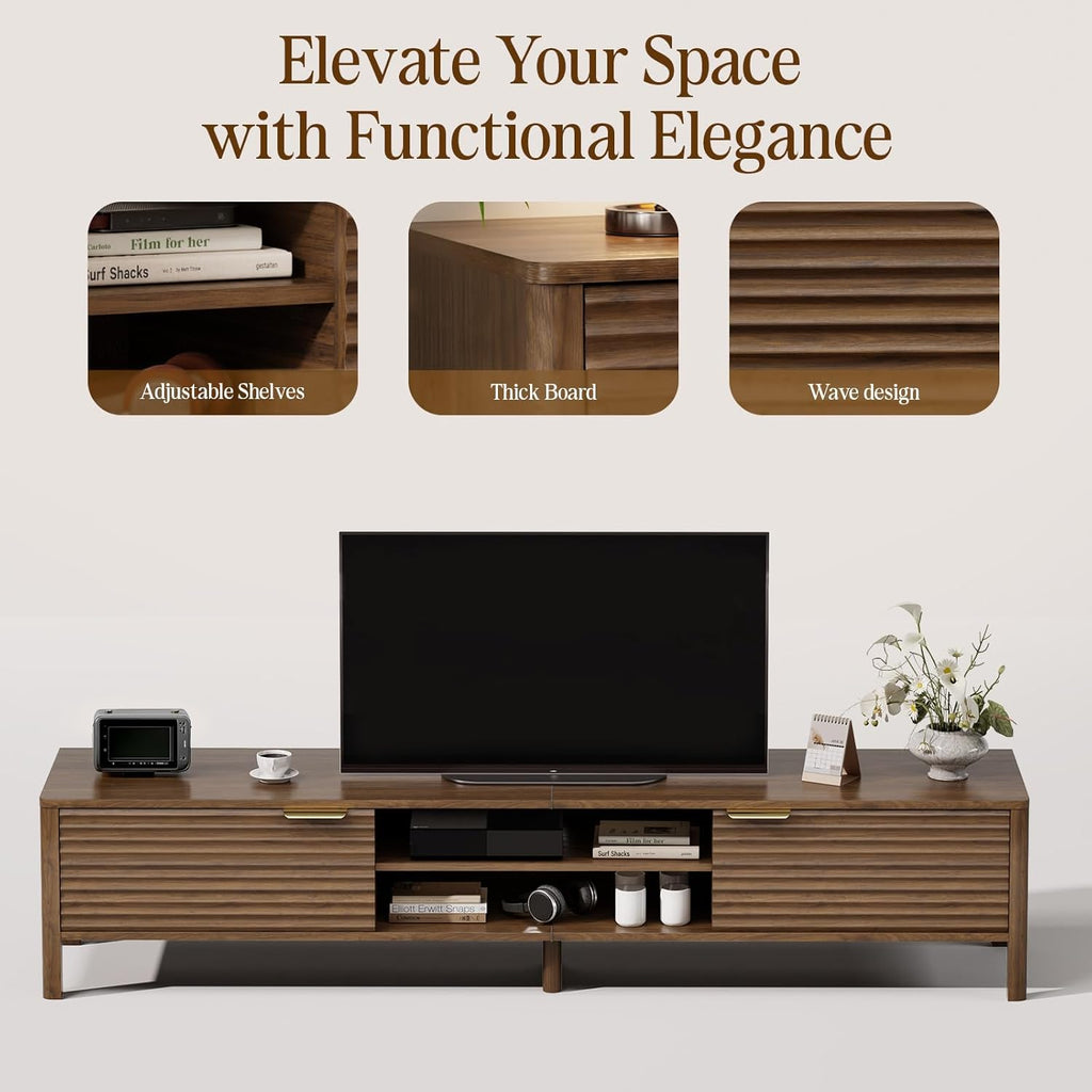 Meuble TV en Noyer au style japandi moderne ASTRA