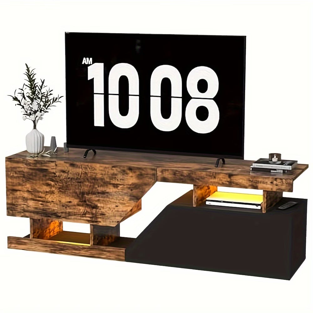 Meuble TV Led Bois 140 cm Bois Vieilli – NÉO