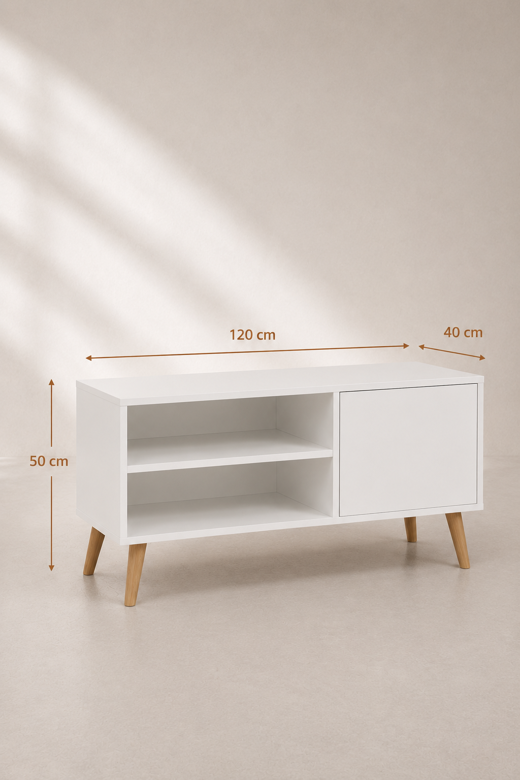 Meuble TV Moderne 120 cm pour TV jusqu'à 55", Banc TV pour Salon & Chambre