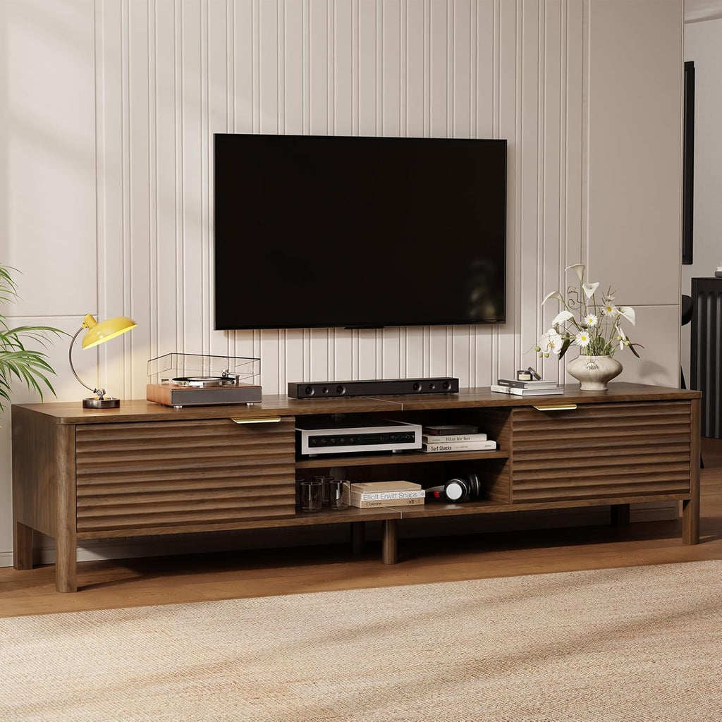 Meuble TV en Noyer au style japandi moderne ASTRA
