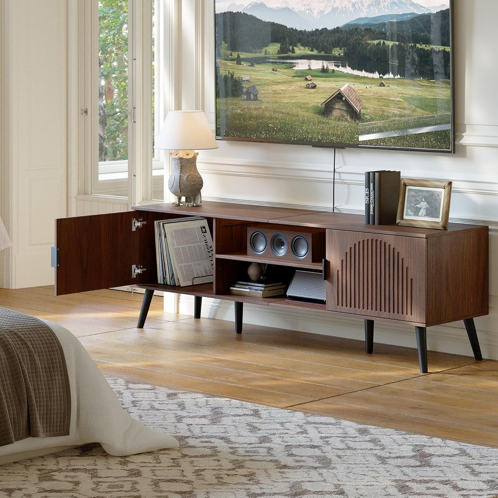 Meuble TV en Bois de Noyer style moderne du milieu du siècle GUAVO