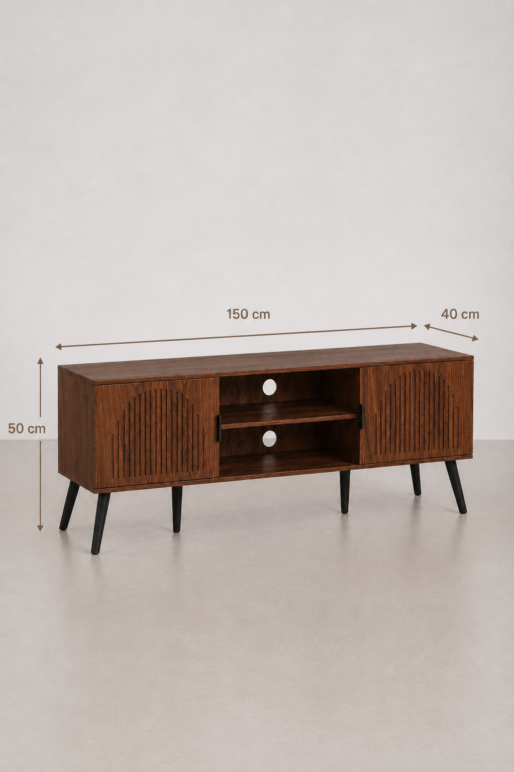 Meuble TV en Bois de Noyer Style Moderne