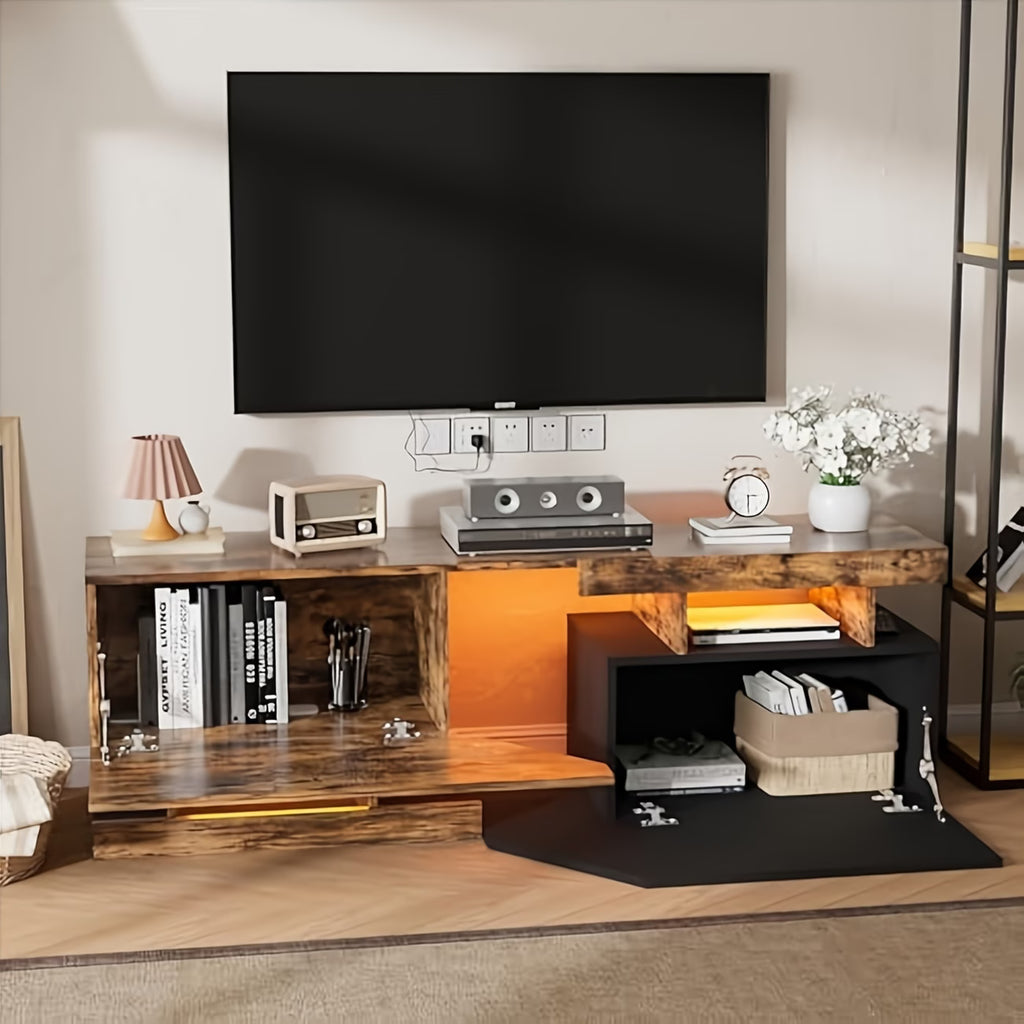 Meuble TV Led Bois 140 cm Bois Vieilli – NÉO