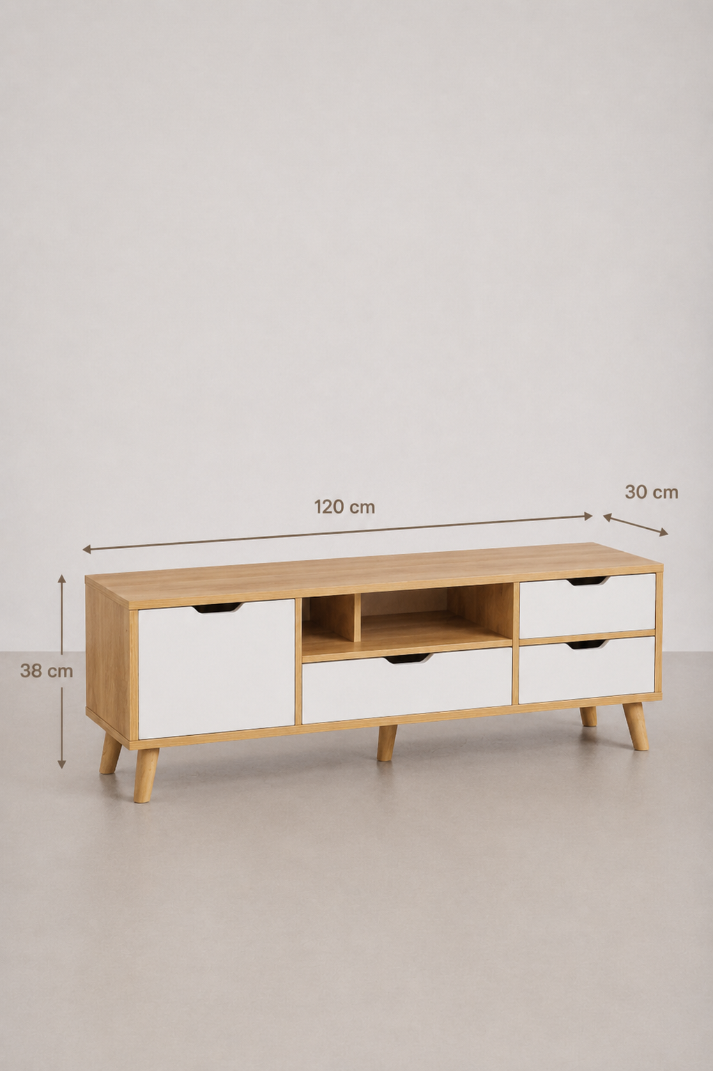 Meuble TV Scandinave Bois Massif Salon & Chambre