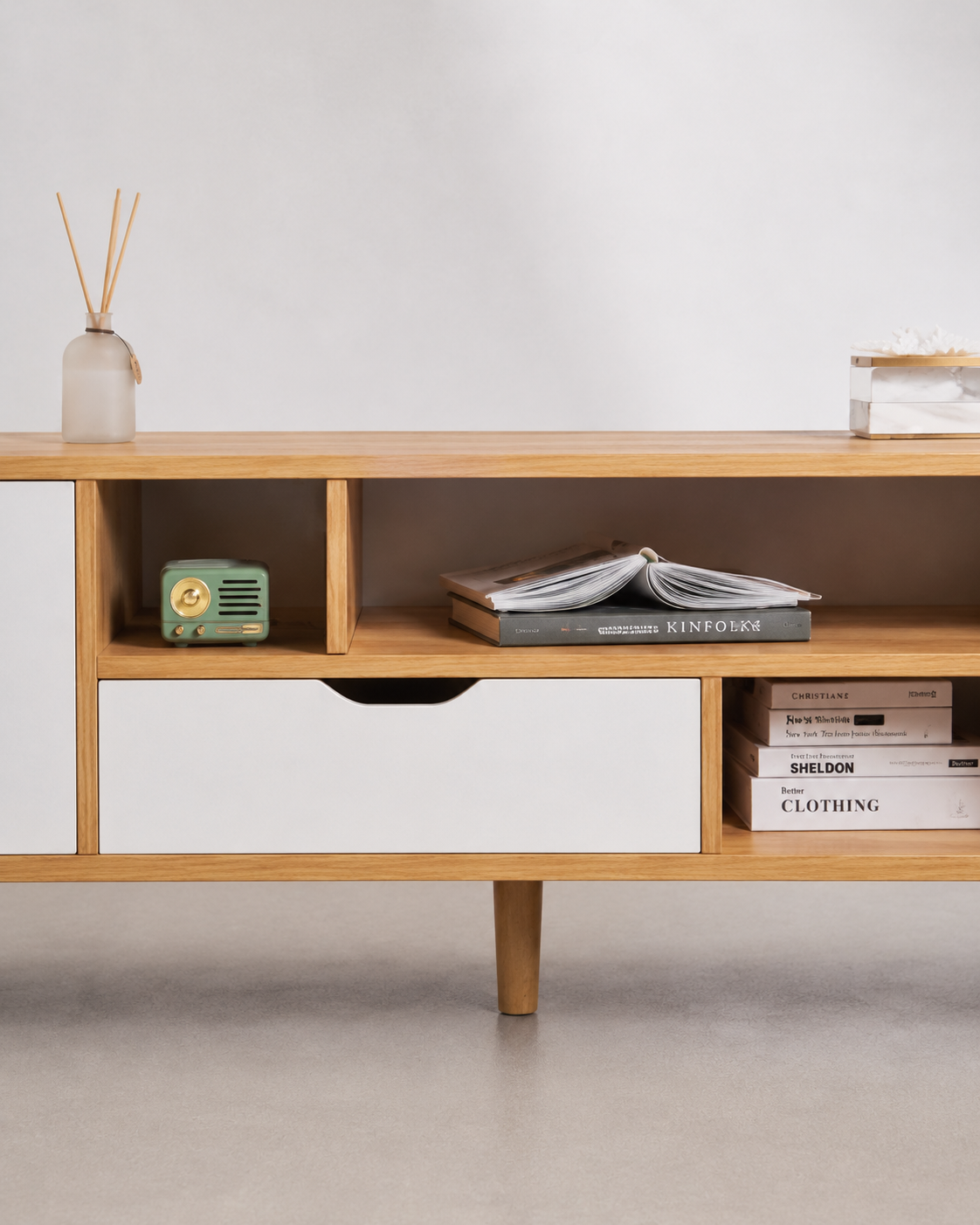 Meuble TV Scandinave Bois Massif Salon & Chambre